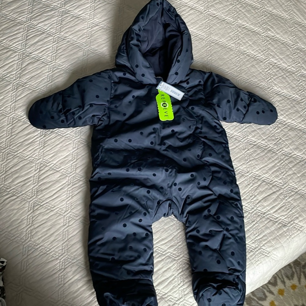 Jacadi, snow suit, navy blue, size 6m NWT